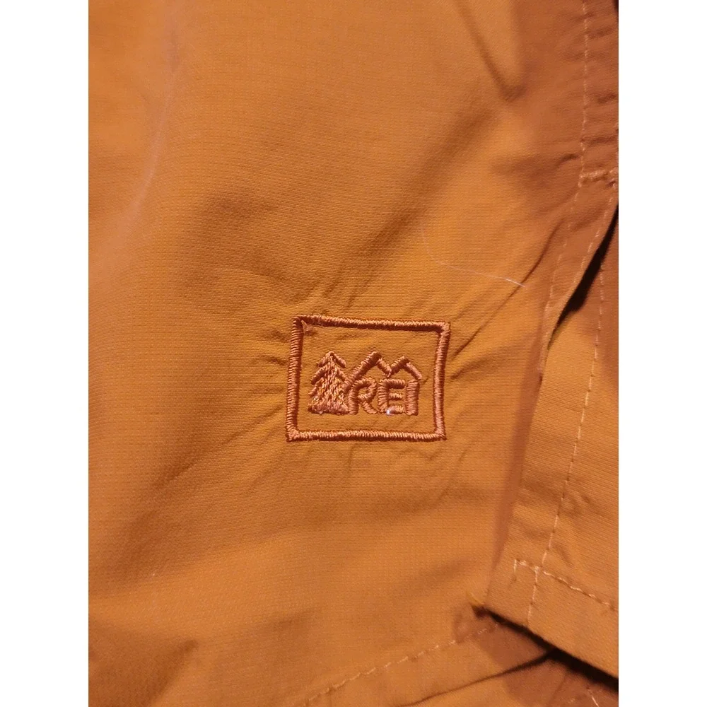 REI Co-op Sahara Short Sleeve Button‎ Down Shirt XL Hiking Travel Orange